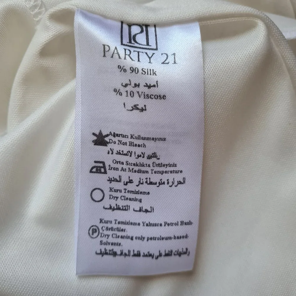 Imported Turkish Party21 Silk Ruffle Knee Length Dress w/Multi Shimmer Sequin 6 - Picture 16 of 17